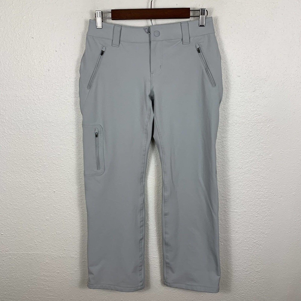 L.L. Bean Northport Size 4 Petite Gray Cargo Hiking Gym Ankle Zipper Pants